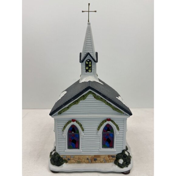 Vintage 2001 St Nicholas Square Wedding Chapel Lighted Christmas Village 9.75" - Picture 6 of 16